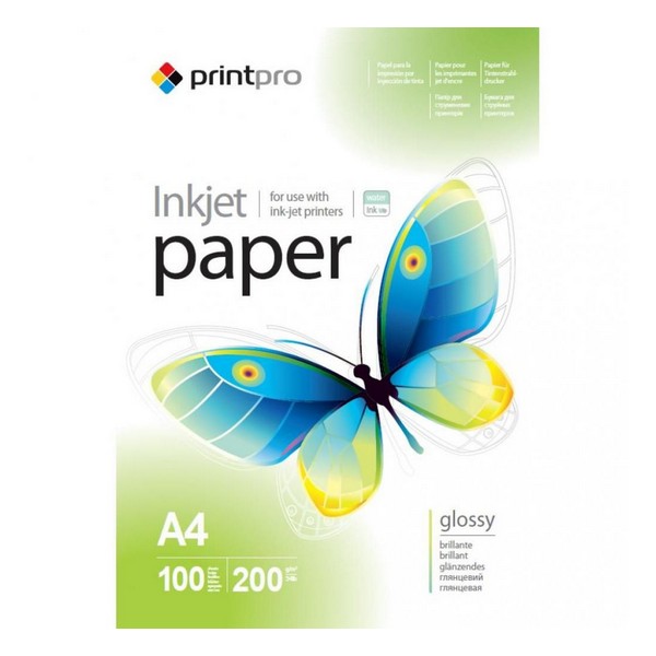 Фотопапір PRINTPRO PGE200100A4 A4, 100 аркушів, 200 г/м2 (189210)